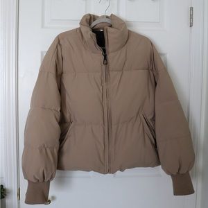 Oversized Tan Puffer Jacket